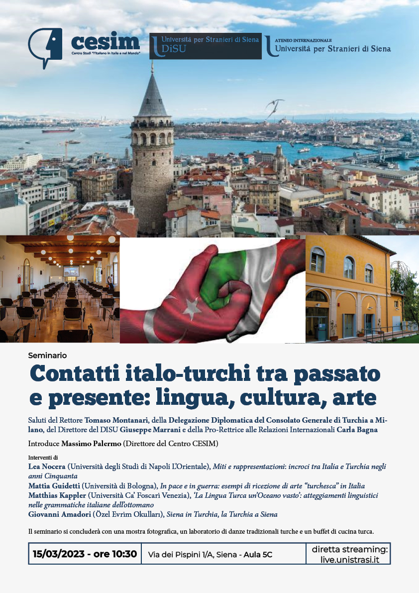 15/3/2023 - Contatti italo-turchi tra passato e presente: lingua, cultura, arte