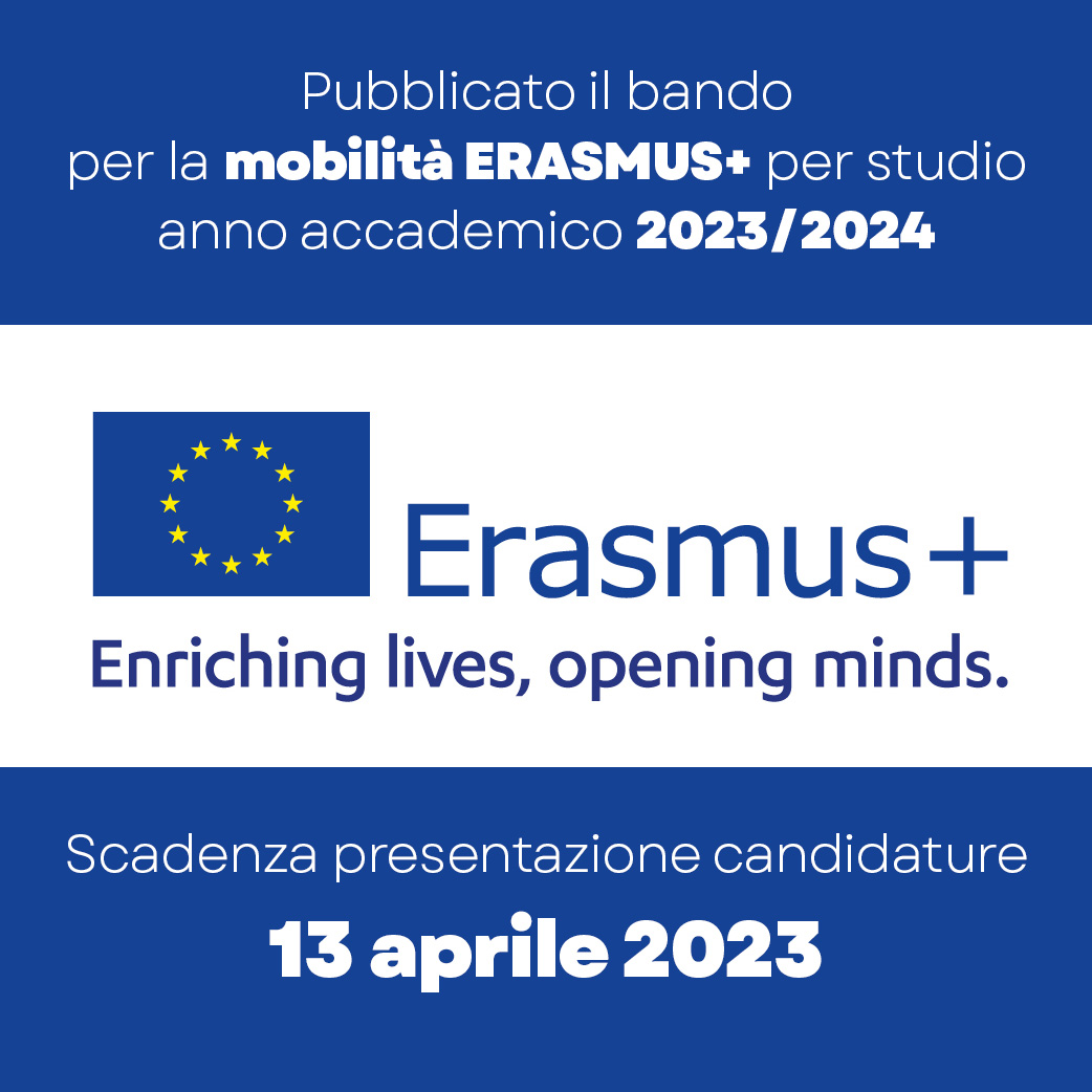 Pubblicato il bando per Mobilità Erasmus per Studio - a.a. 2023/2024