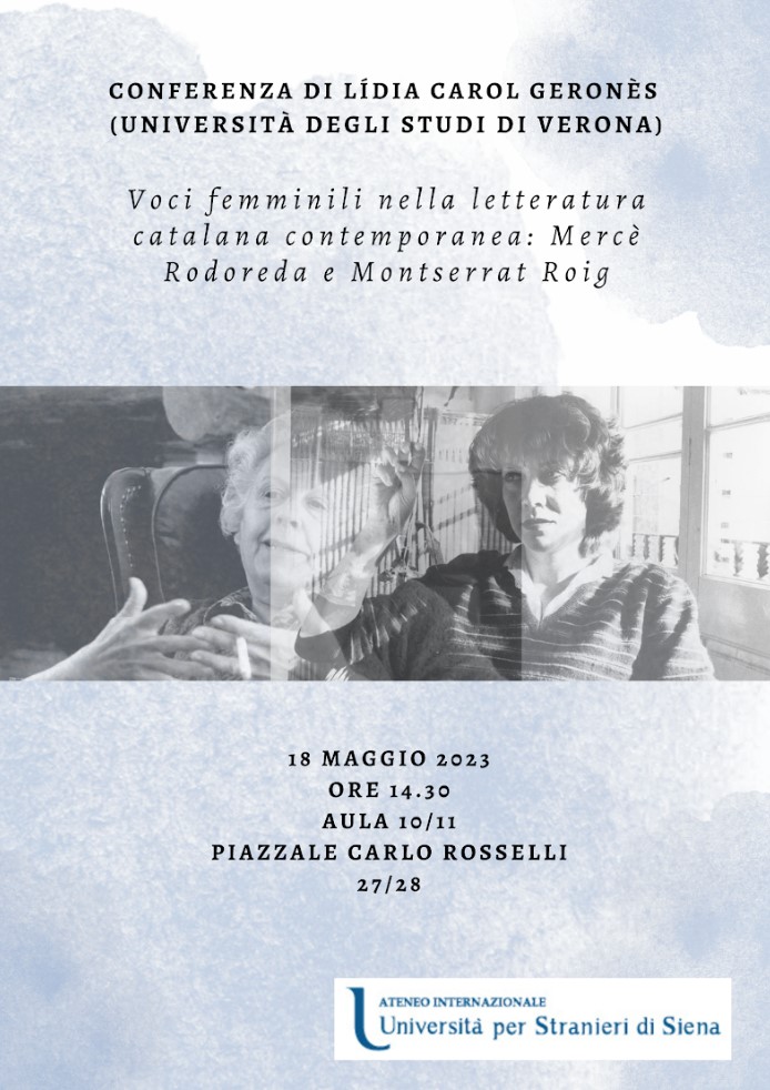 18/5/2023 - Voci femminili nella letteratura catalana contemporanea: Mercè Rodoreda e Montserrat Roig