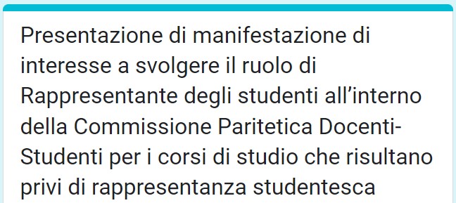 Rappresentanza studentesca nella Commissione Paritetica