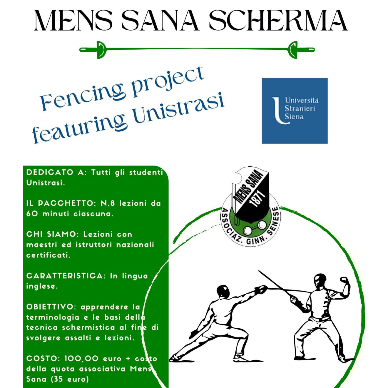 La Polisportiva Mens Sana presenta ＂Fencing Project＂