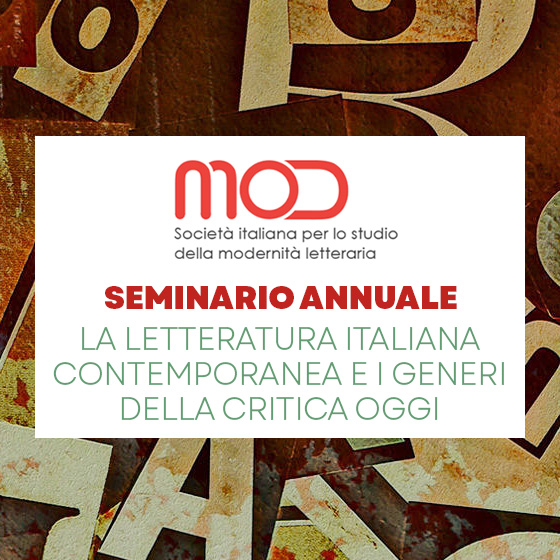 12-13/10/2023 - Seminario annuale della Società italiana per lo studio della Modernità Letteraria (MOD)