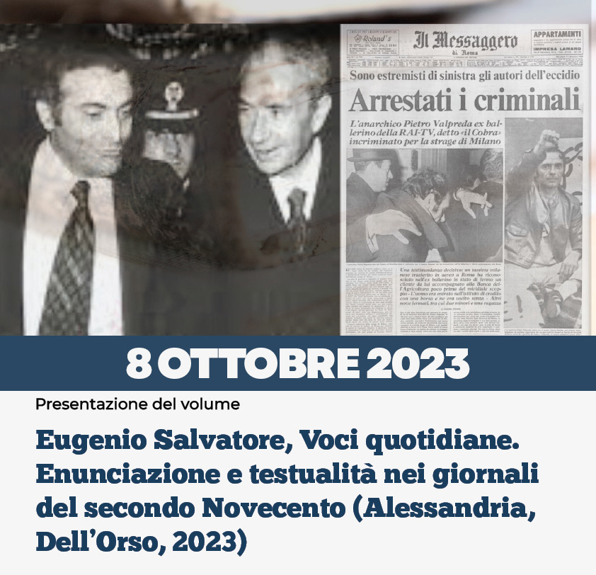 8/11/2023 - Voci quotidiane. Enunciazione e testualità nei giornali del secondo Novecento