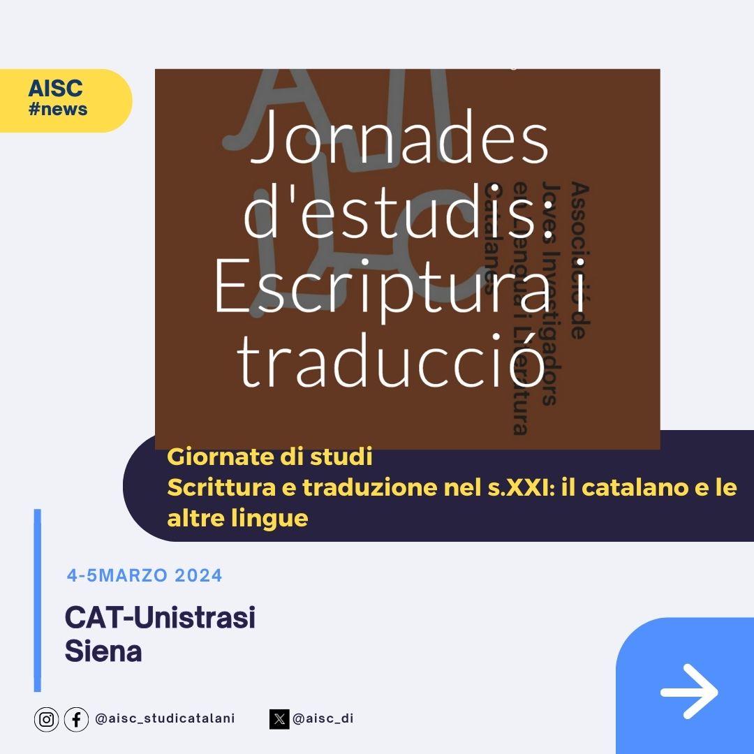 4-5/3/2024 - Scrittura e traduzione nel s. XXI: il catalano e altre lingue