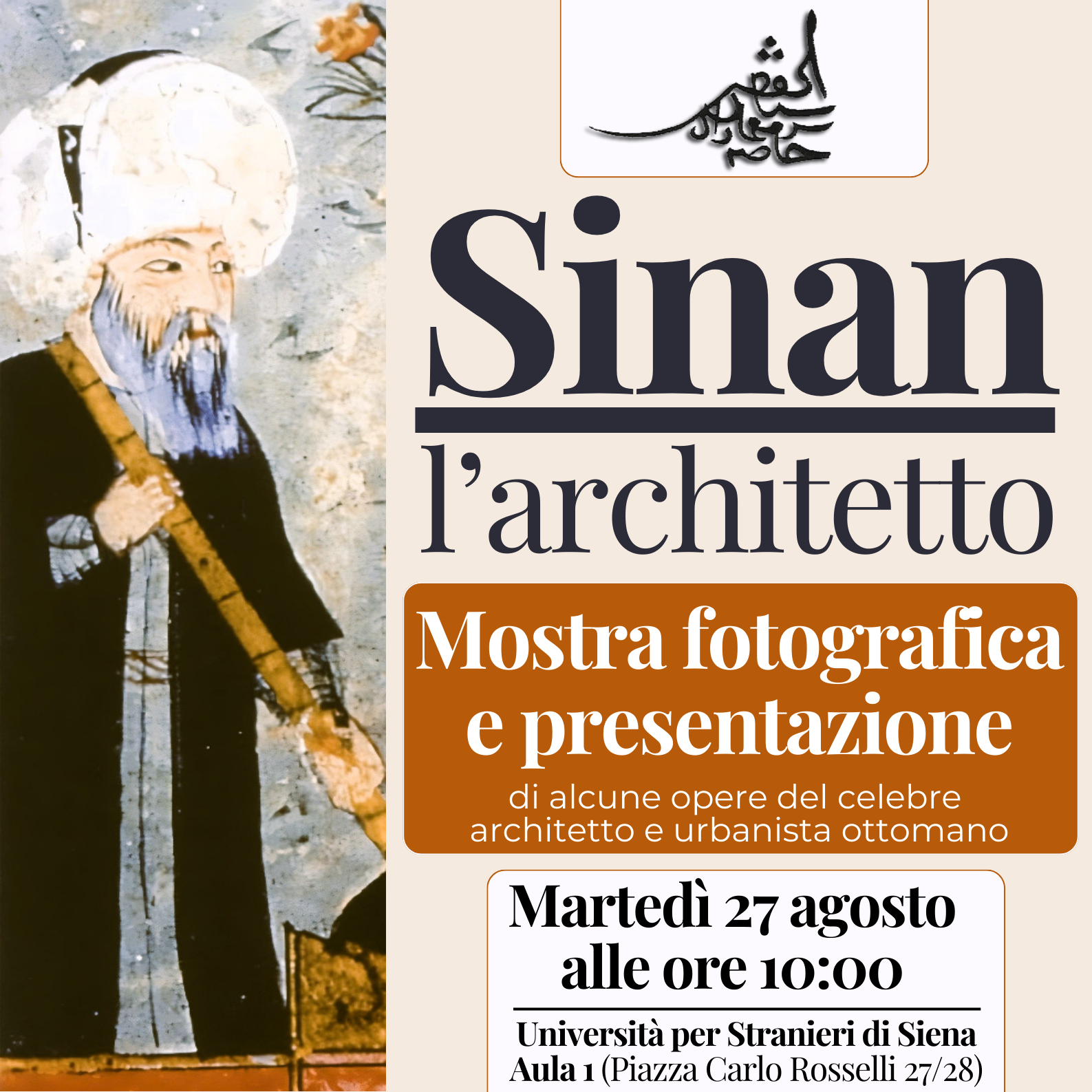 27/8/2024 - Mostra e presentazione dedicata all'architetto ottomano Sinan