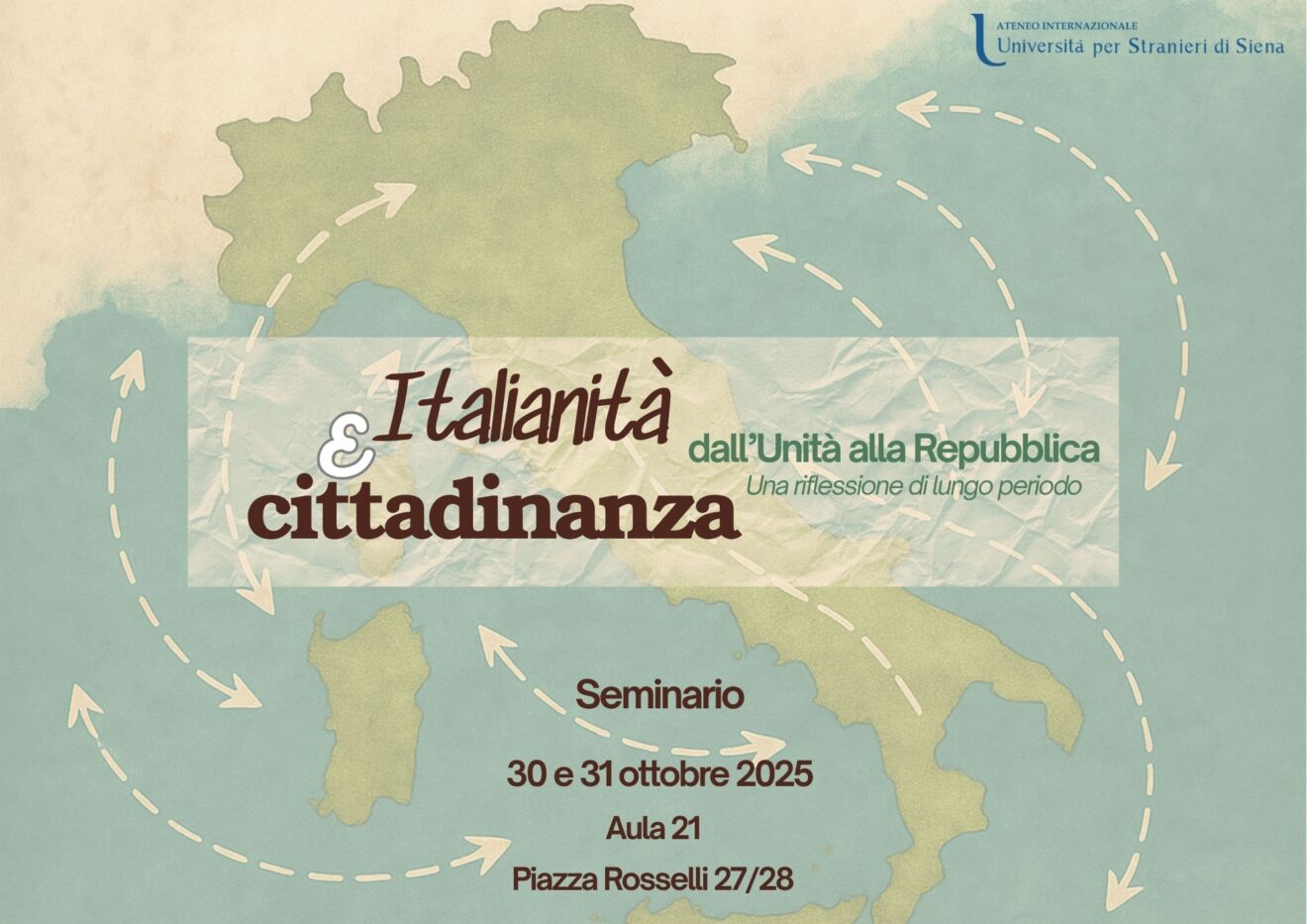 30-31/10/2025 - Italianità e cittadinanza dall'Unità alla Repubblica. Una riflessione di lungo periodo