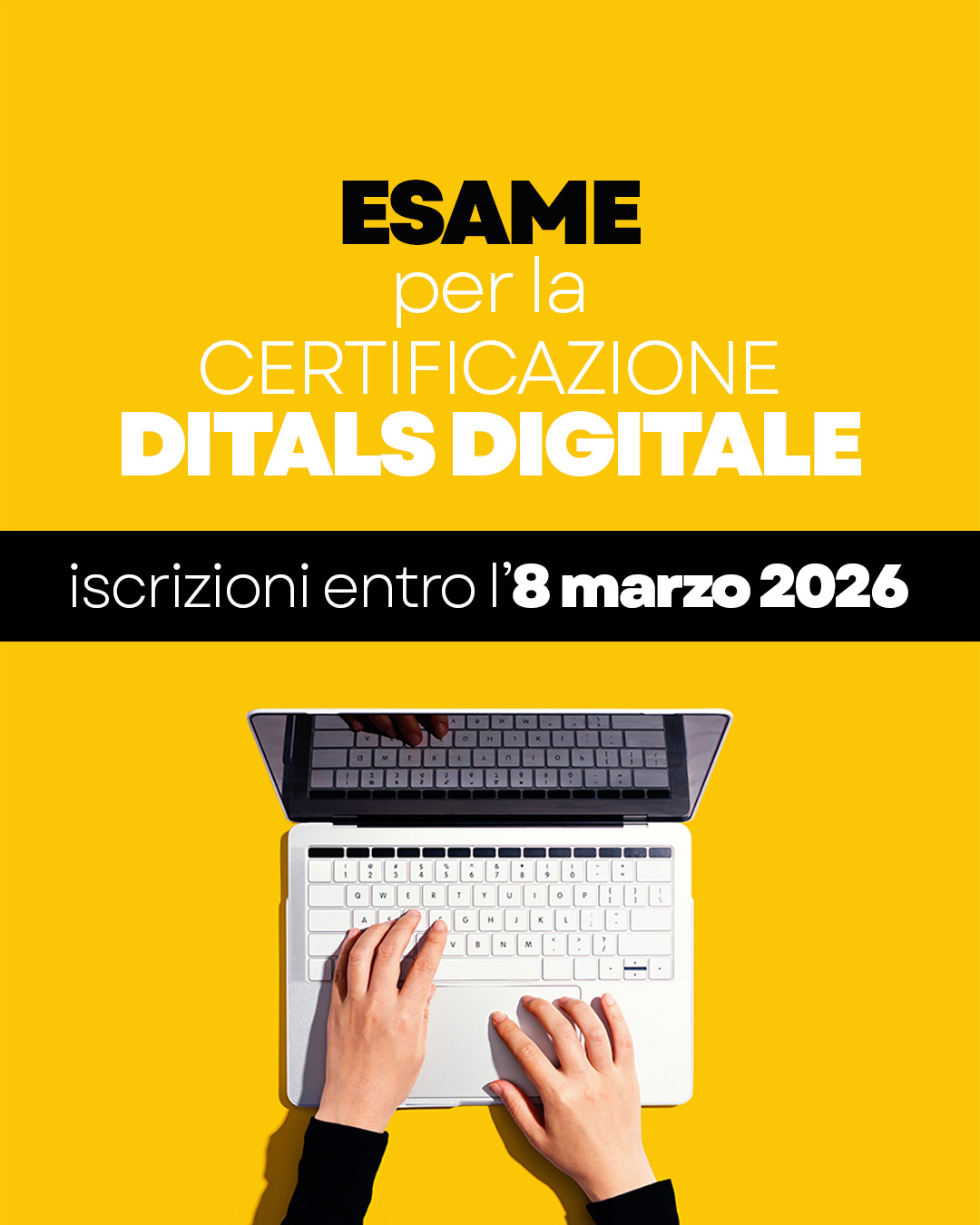 Apertura iscrizioni Esame Certificazione DITALS Digitale - scadenza 8 marzo 2026
